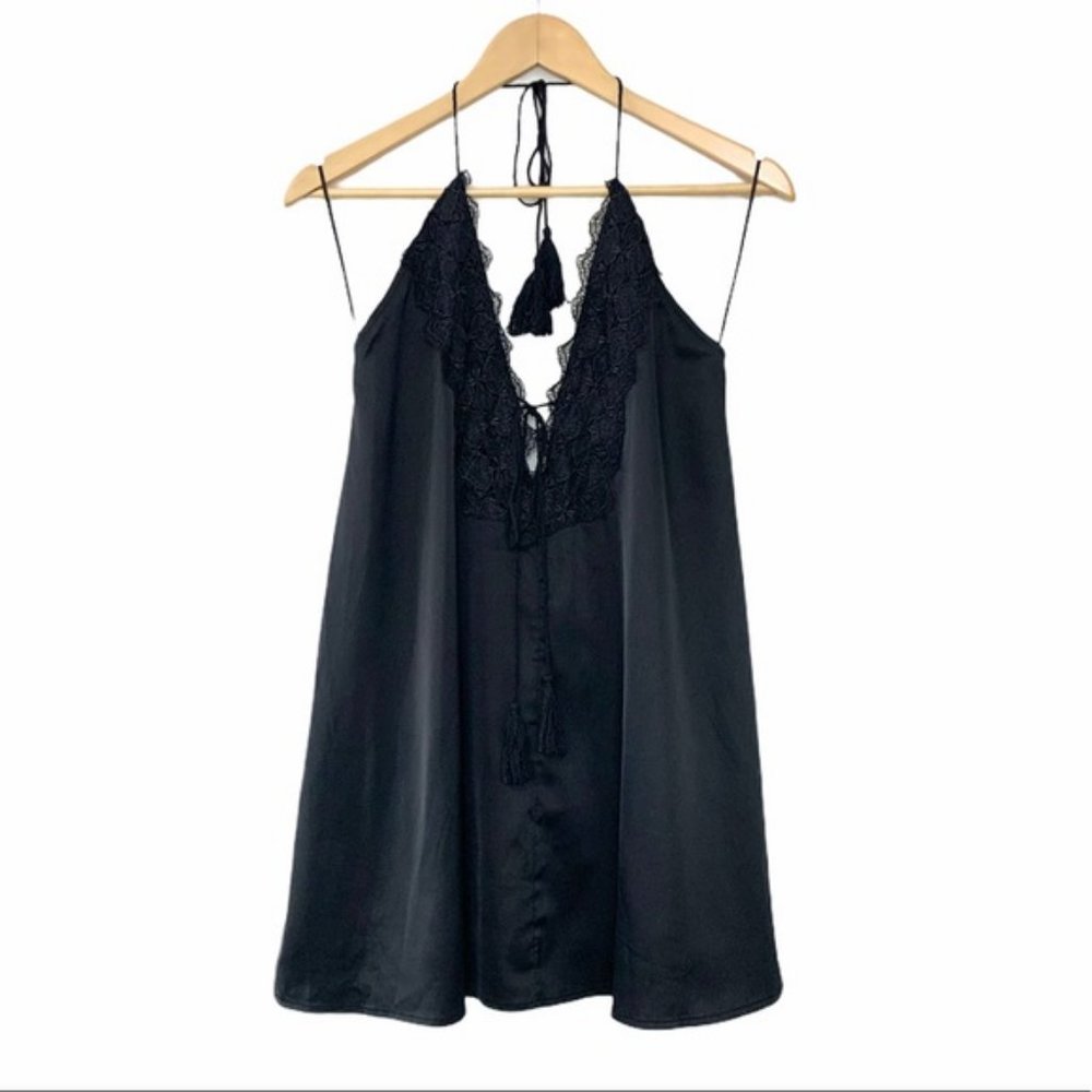 Solaris Style Lace Halter Mini Slip Dress Size S